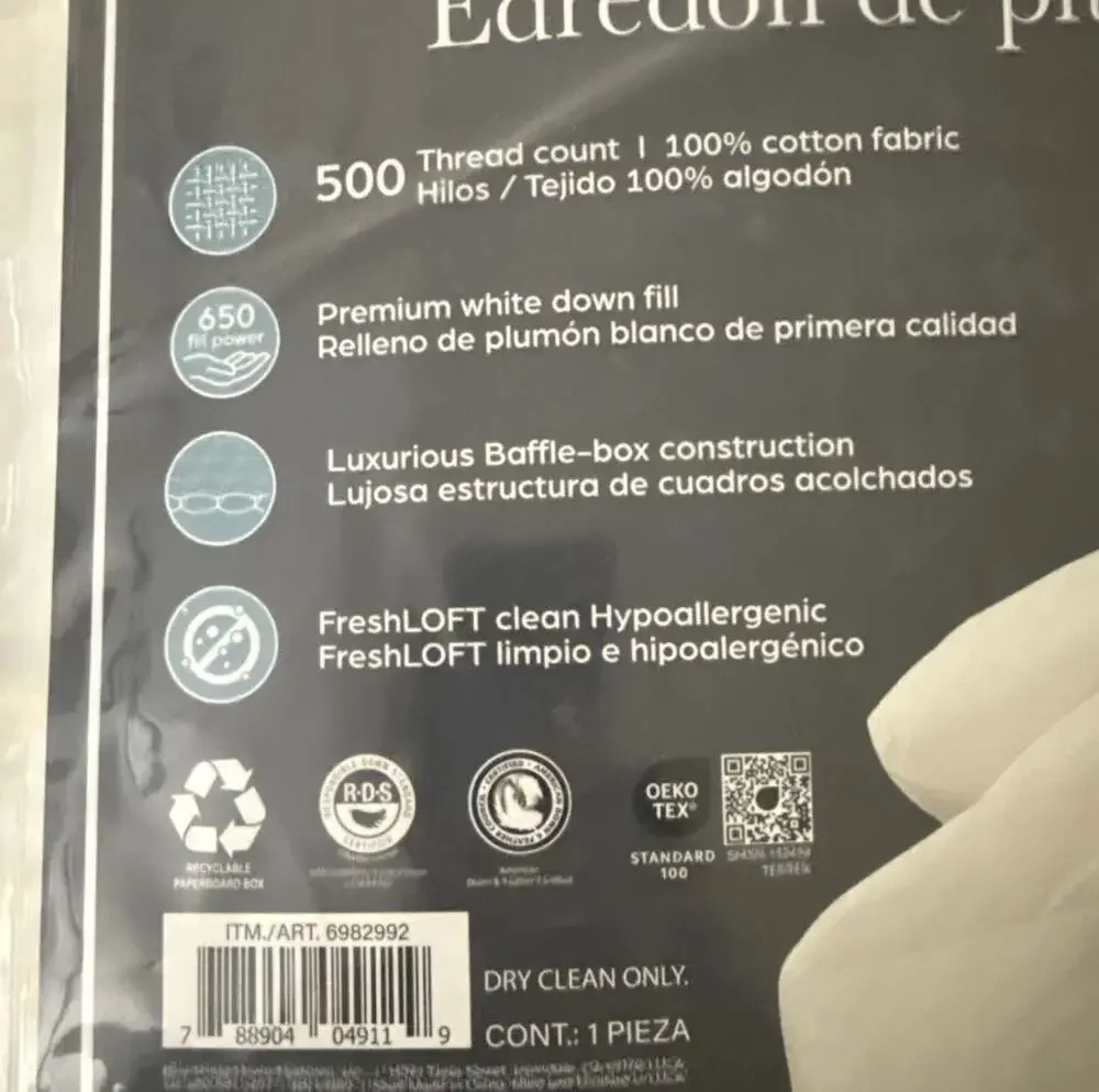 Hotel Grand King White Down Comforter 108 in x 98 in